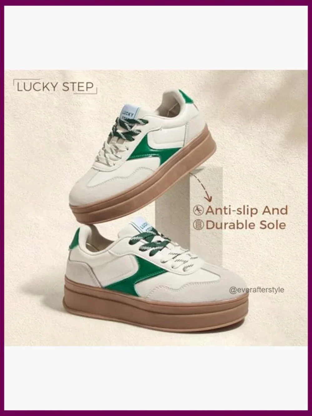 Platform Retro Sneakers Chunky Thick Sole Faux Leather Suede Lace Up